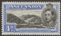 Ascension 1940 KGVI Green Mountain 4d Black and Ultramarine Perf 13½ Mint SG42c