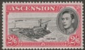 Ascension 1944 KGVI The Pier 2sh6d Black and Deep Carmine p13 Mint SG45c