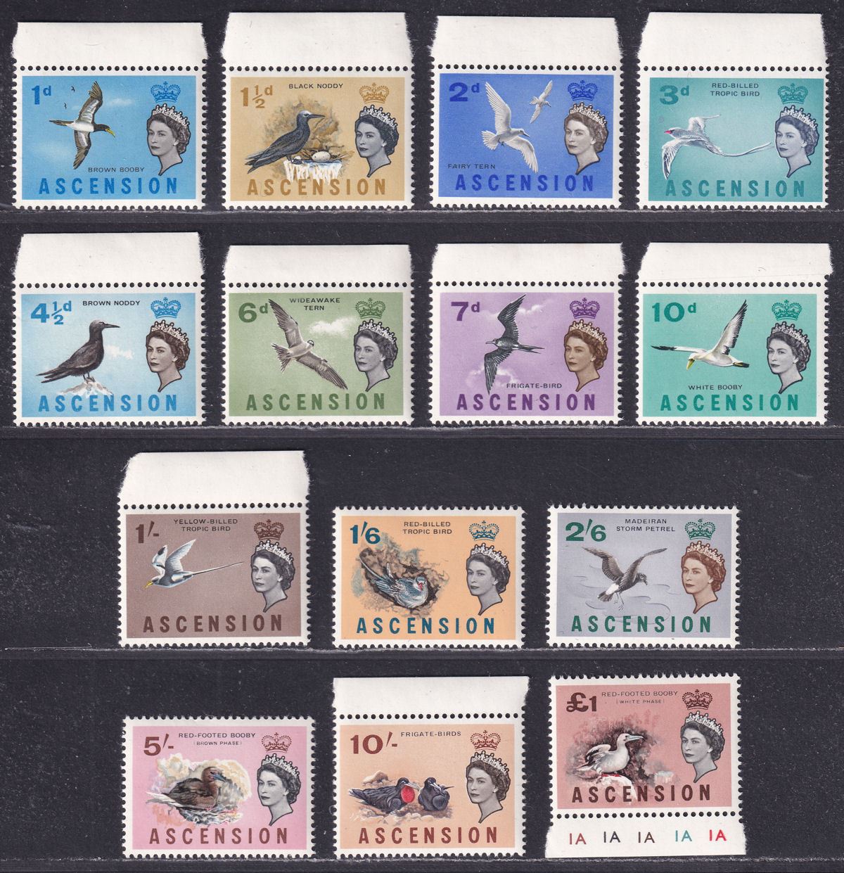 Ascension 1963 QEII Birds Set Mint SG70-83 cat £60