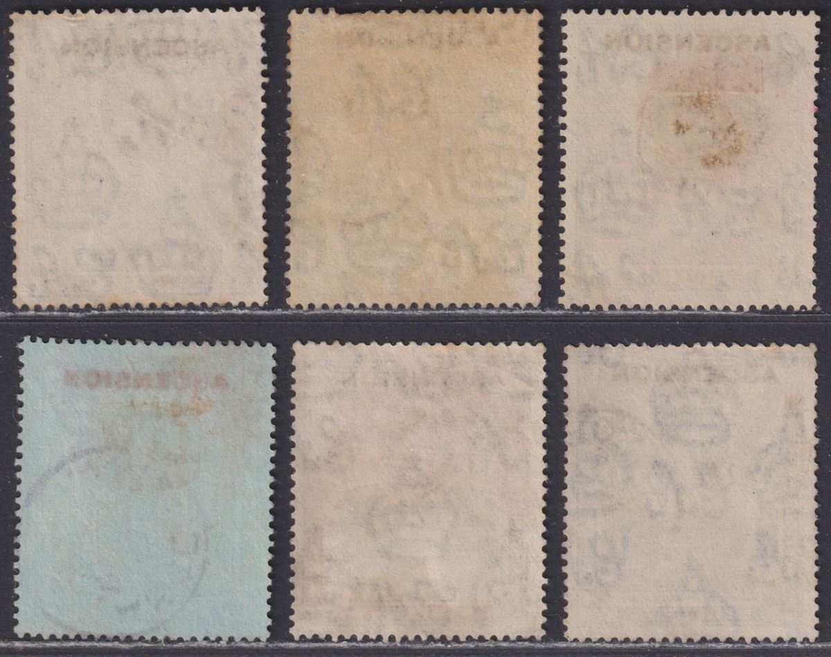 Ascension 1922 KGV Overprint on St Helena Part Set to 1sh Used