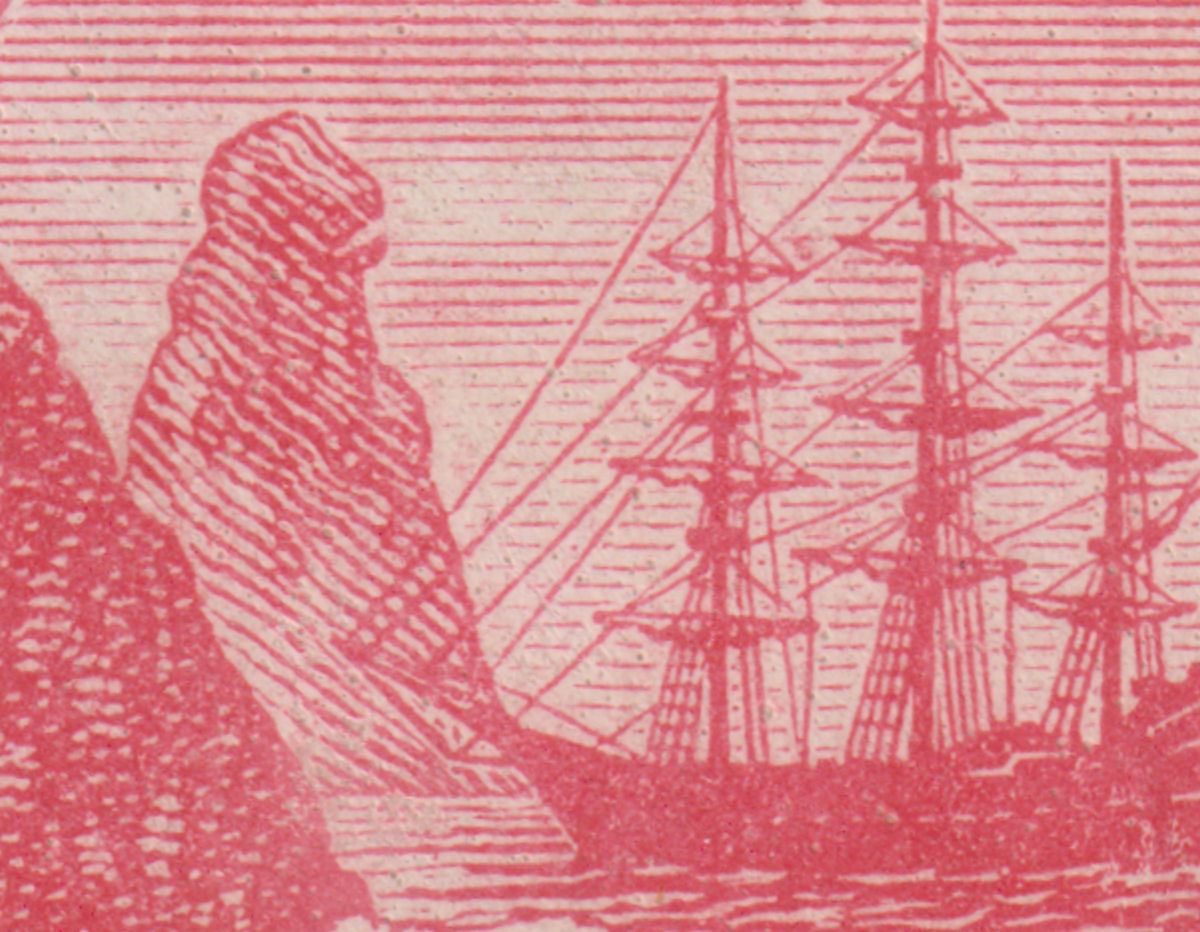 Ascension 1924 KGV Badge 1½d w Variety Cleft Rock Unused SG12c c£170 VERY FAULTY