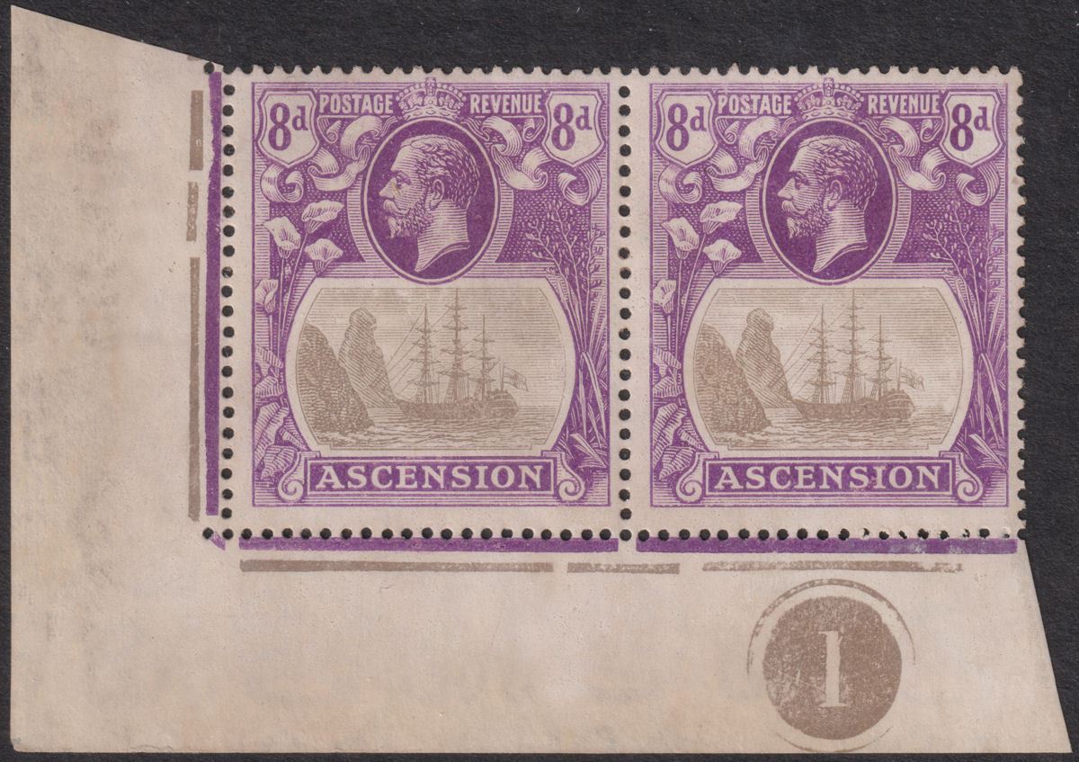 Ascension 1924 KGV Badge 8d w Variety Cleft Rock Unused SG17c c£300 VERY FAULTY