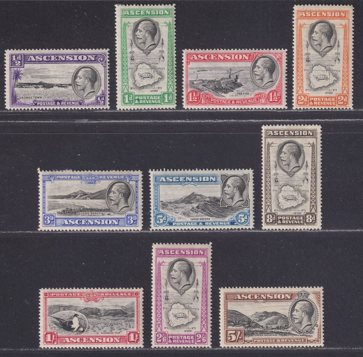 Ascension 1934 King George V Set Mint SG21-30 cat £130