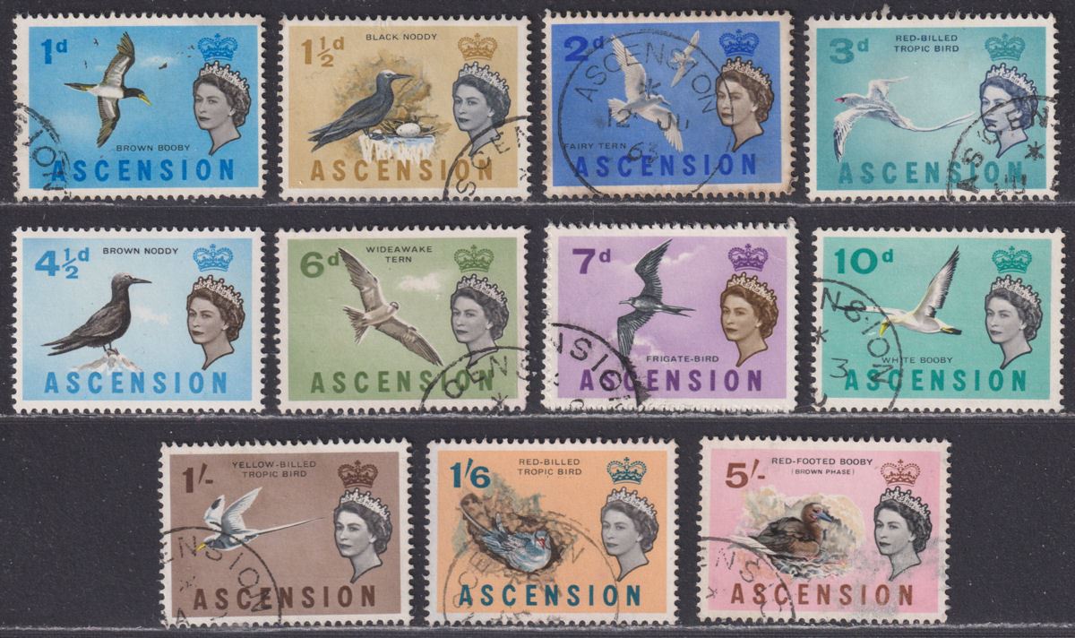 Ascension 1963 QEII Birds Part Set to 5sh Mostly Used