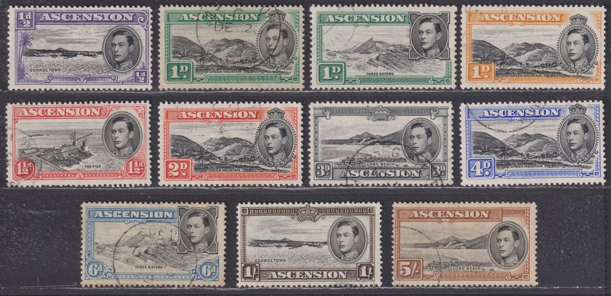 Ascension 1938-49 KGVI Part Set to 5sh Used