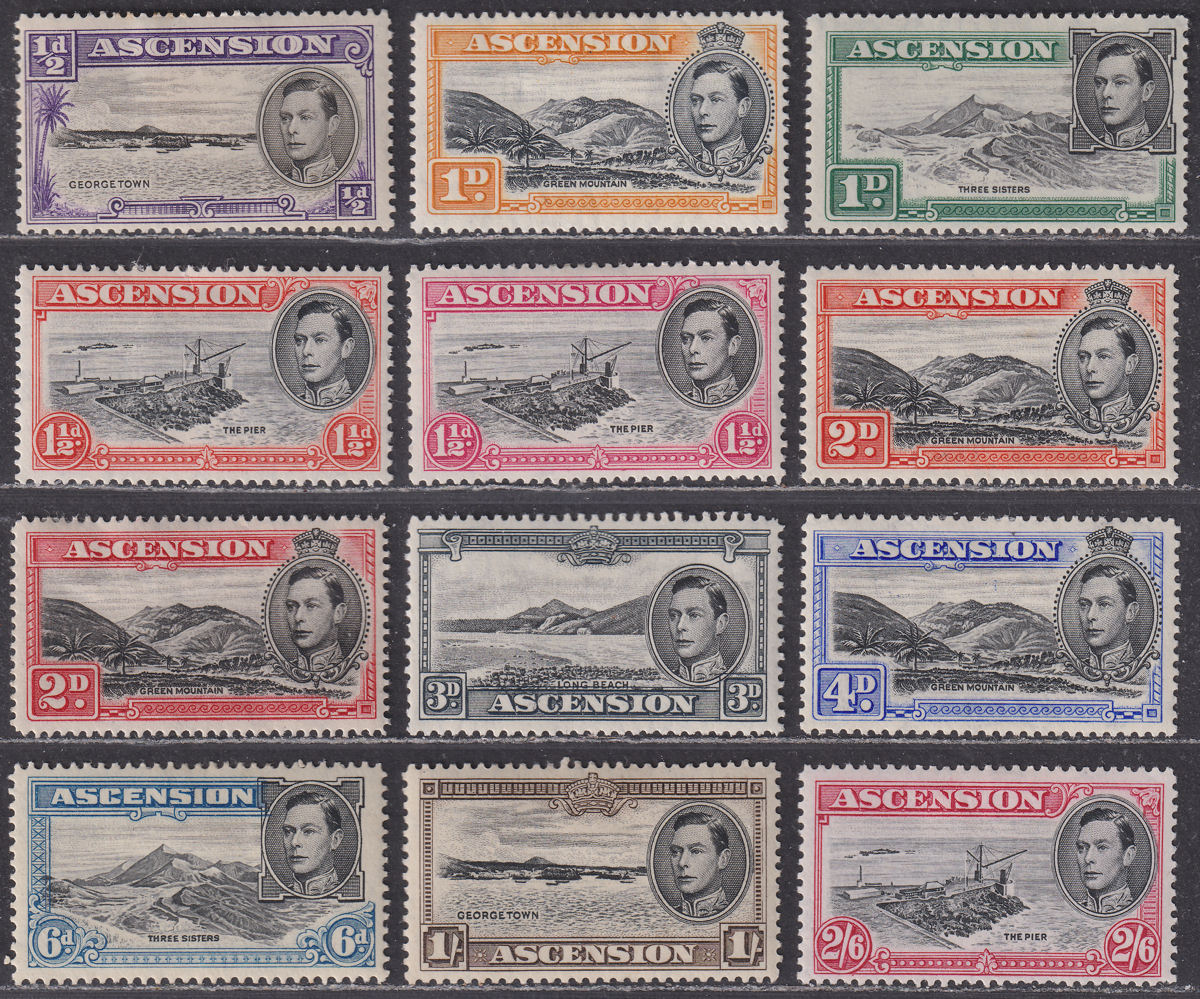 Ascension 1938-49 KGVI Part Set to 2sh6d Mint