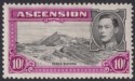 Ascension 1938 KGVI Three Sisters 10sh Black + Br Purple p13½ Mint SG47 cat £110