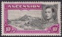 Click for more photos and details Ascension 1938 KGVI Three Sisters 10sh Black + Br Purple p13½ Mint SG47 cat £110
