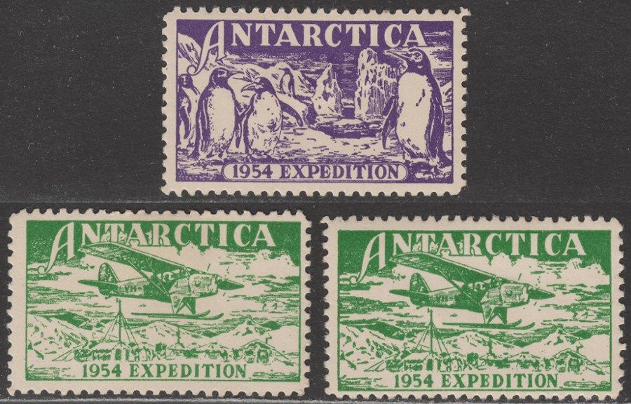 Australian Antarctic Territory 1954 Expedition Cinderella Labels Mint