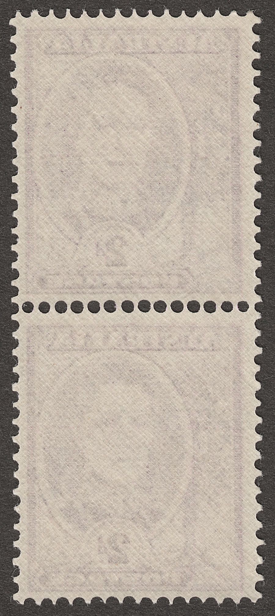 Australia 1948 KGVI 2d Purple Coil Pair Mint SG230aa