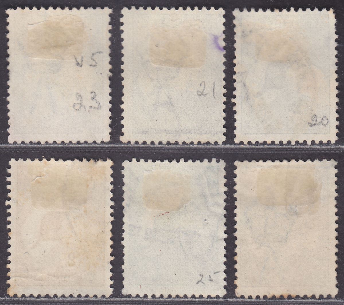 Australia 1915 KGV Roo wmk Pointed Crown Part Set to 2sh Used