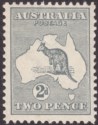 Click for more photos and details Australia 1915 KGV Roo 2d Grey wmk Pointed Crown Mint SG24 cat £100