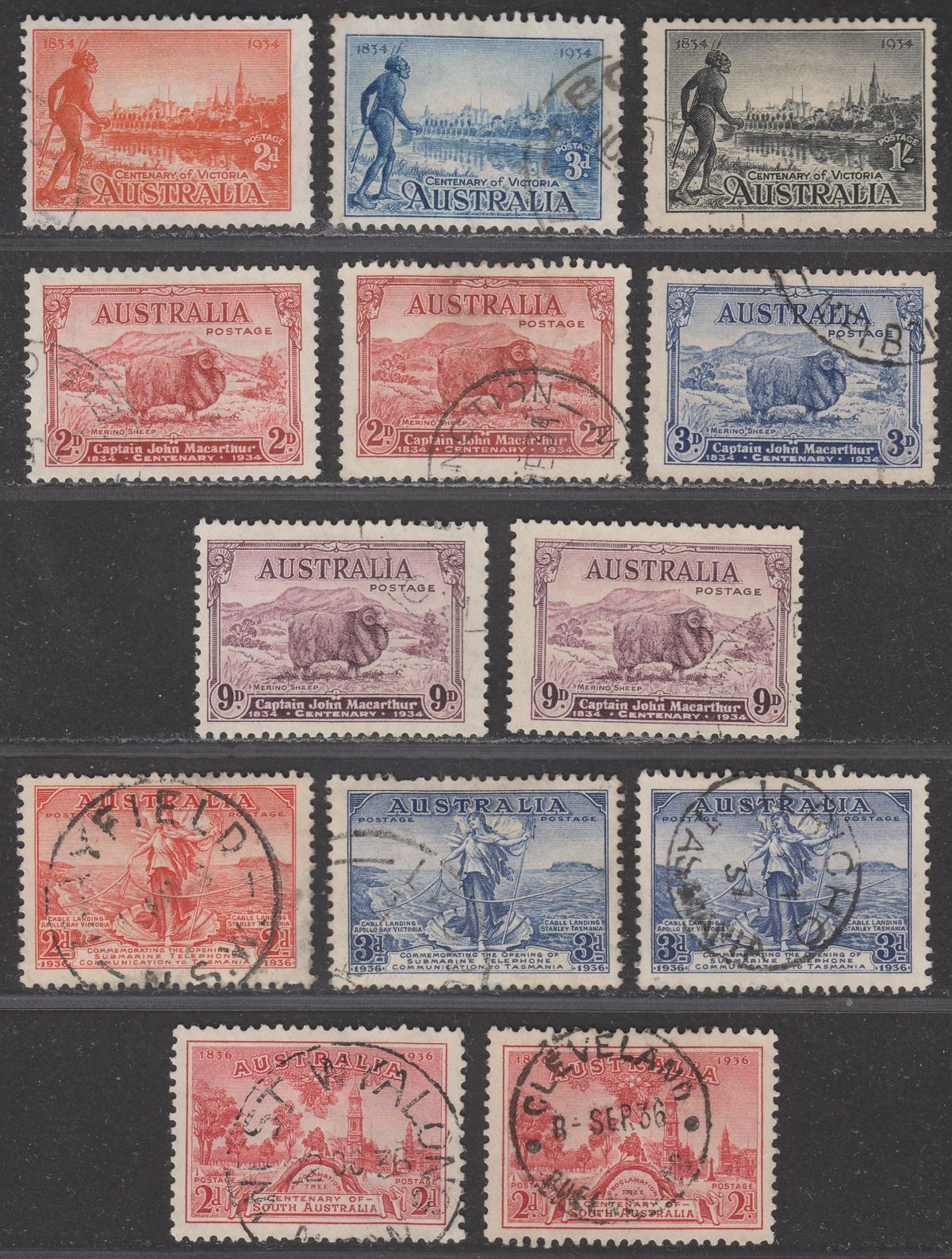 Australia 193436 King V Selection to 1sh Used British