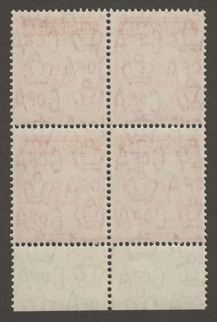 Australia 1935 KGV 2d Anzac Mint Block with AL joined SG154var