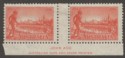 Australia 1934 KGV Victoria Centenary 2d Pair Mint with Ash Imprint SG147