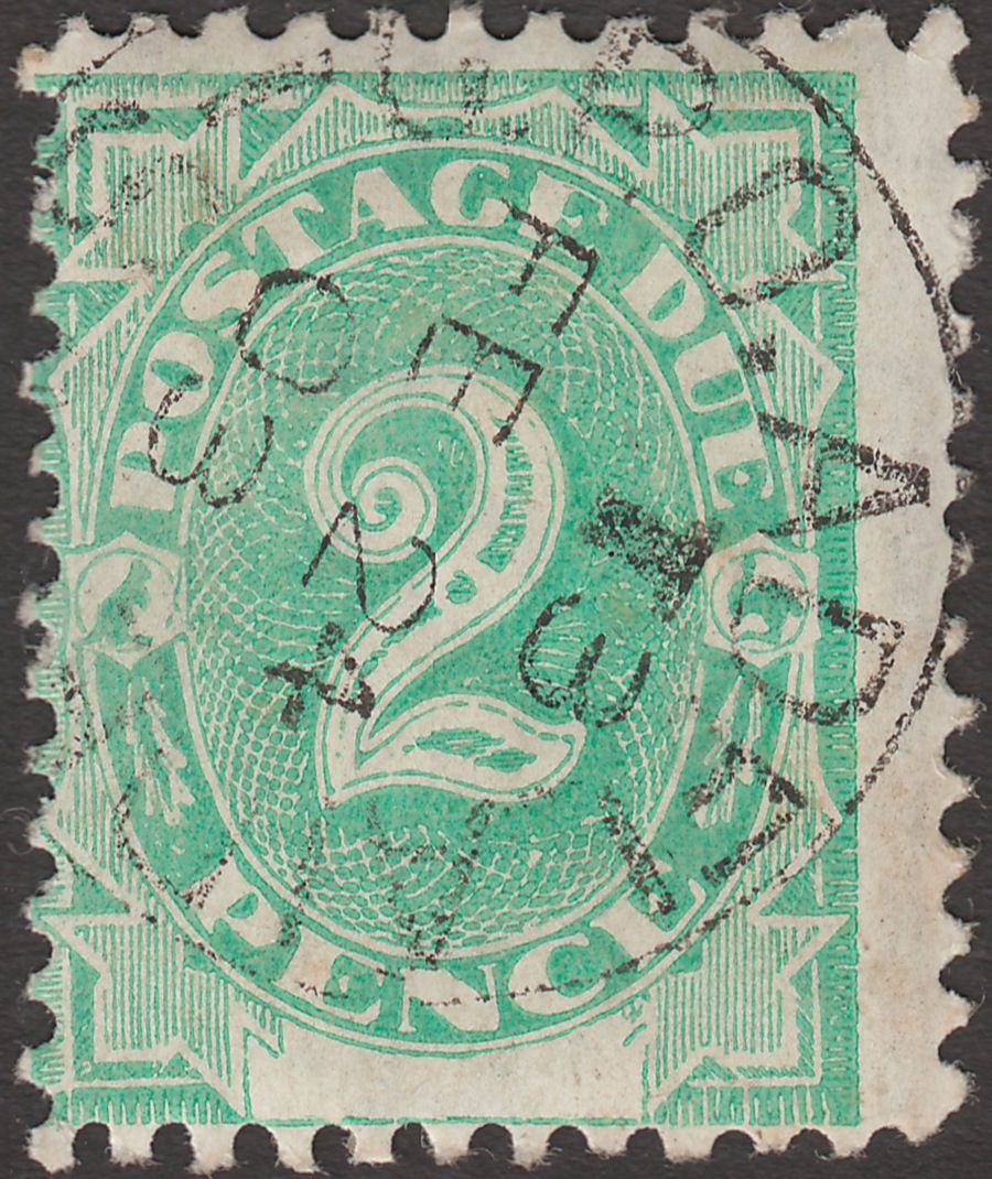 Australia 1902 KEVII Postage Due 2d Emerald Used SG D3 GPO ADELAIDE CTO