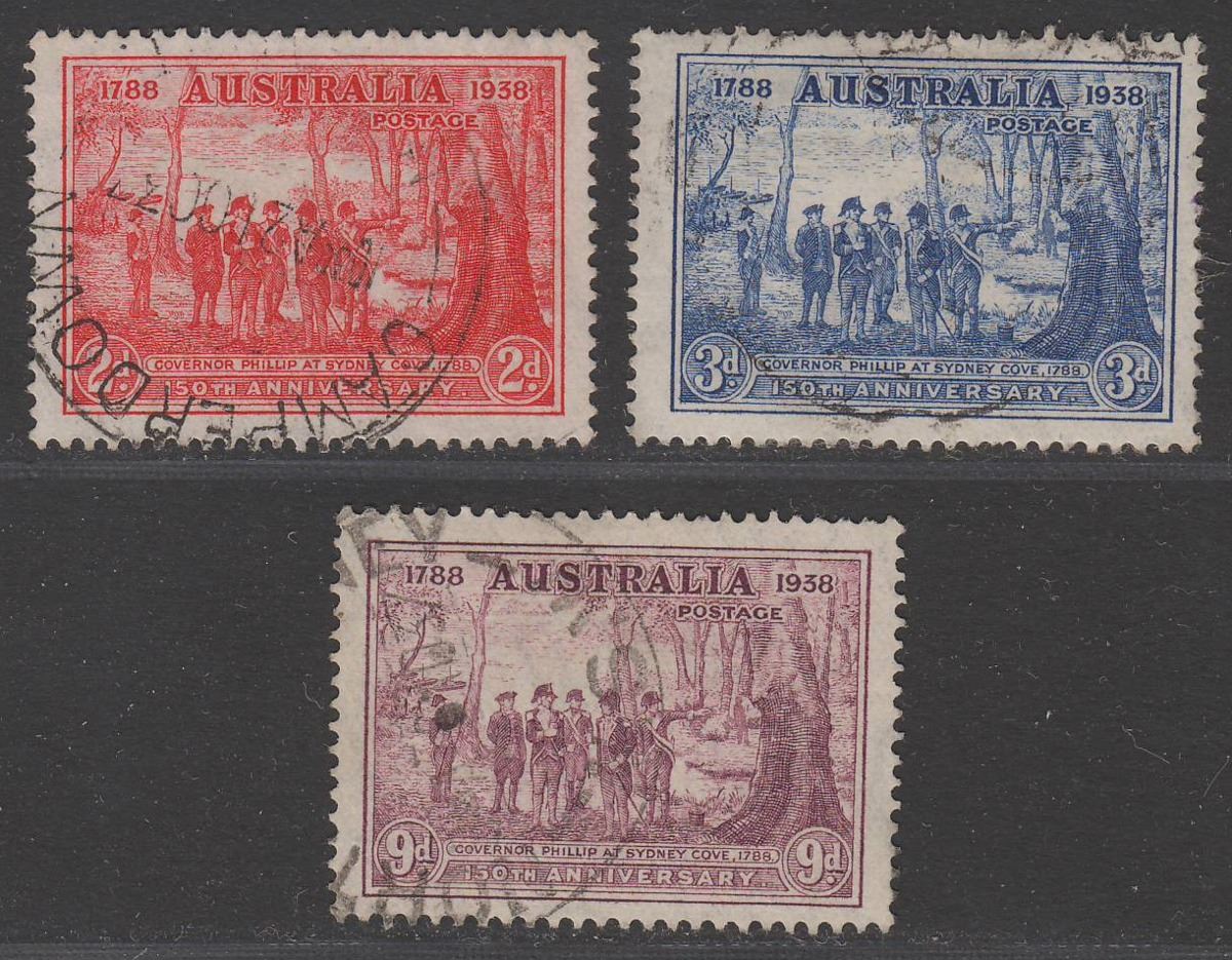 Australia 1937 KGVI 150th Anniv of New South Wales Set Used SG193-195 cat £15