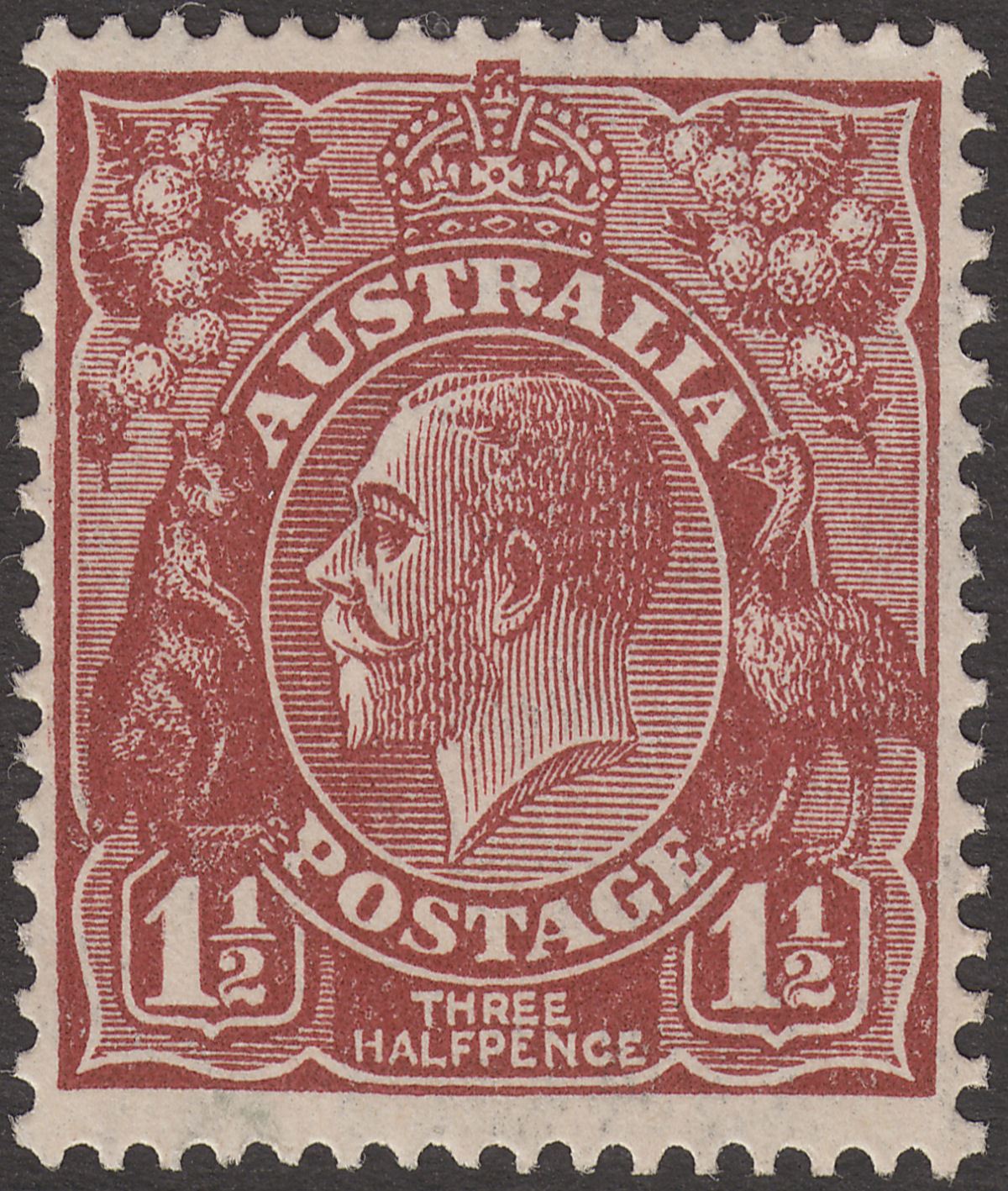 Australia 1936 King George V Head 1½d Red-Brown wmk CofA Mint SG126