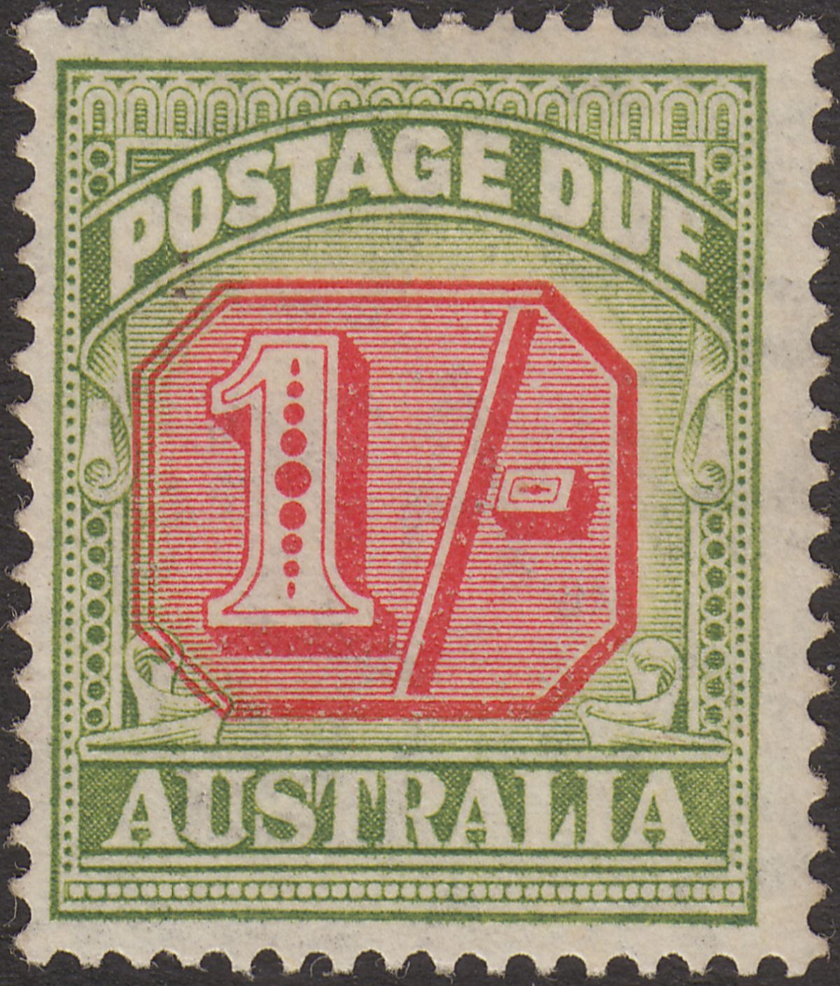 Australia 1947 KGVI Postage Due 1sh Mint SG D128 cat £25