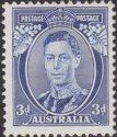 Click for more photos and details Australia 1937 KGVI 3d Blue Die I Mint SG168 cat £65