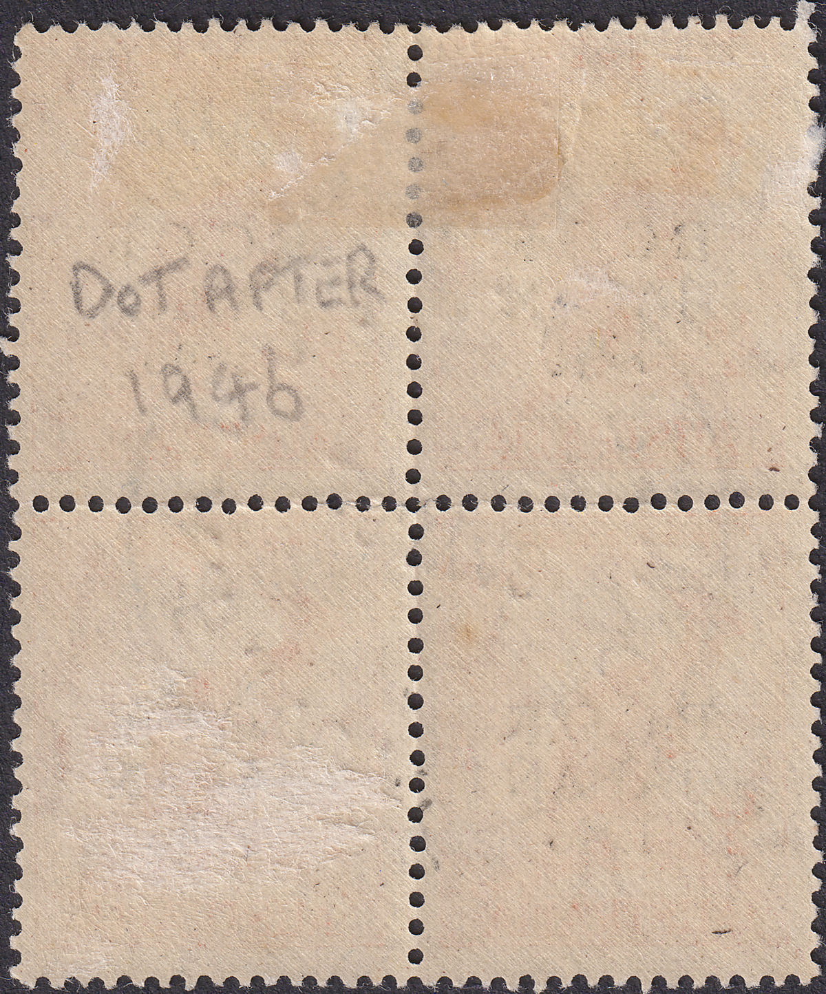 Australia 1946 KGVI BCOF Japan ½d Orange Overprint Block of 4 Used SG J1 cat £56