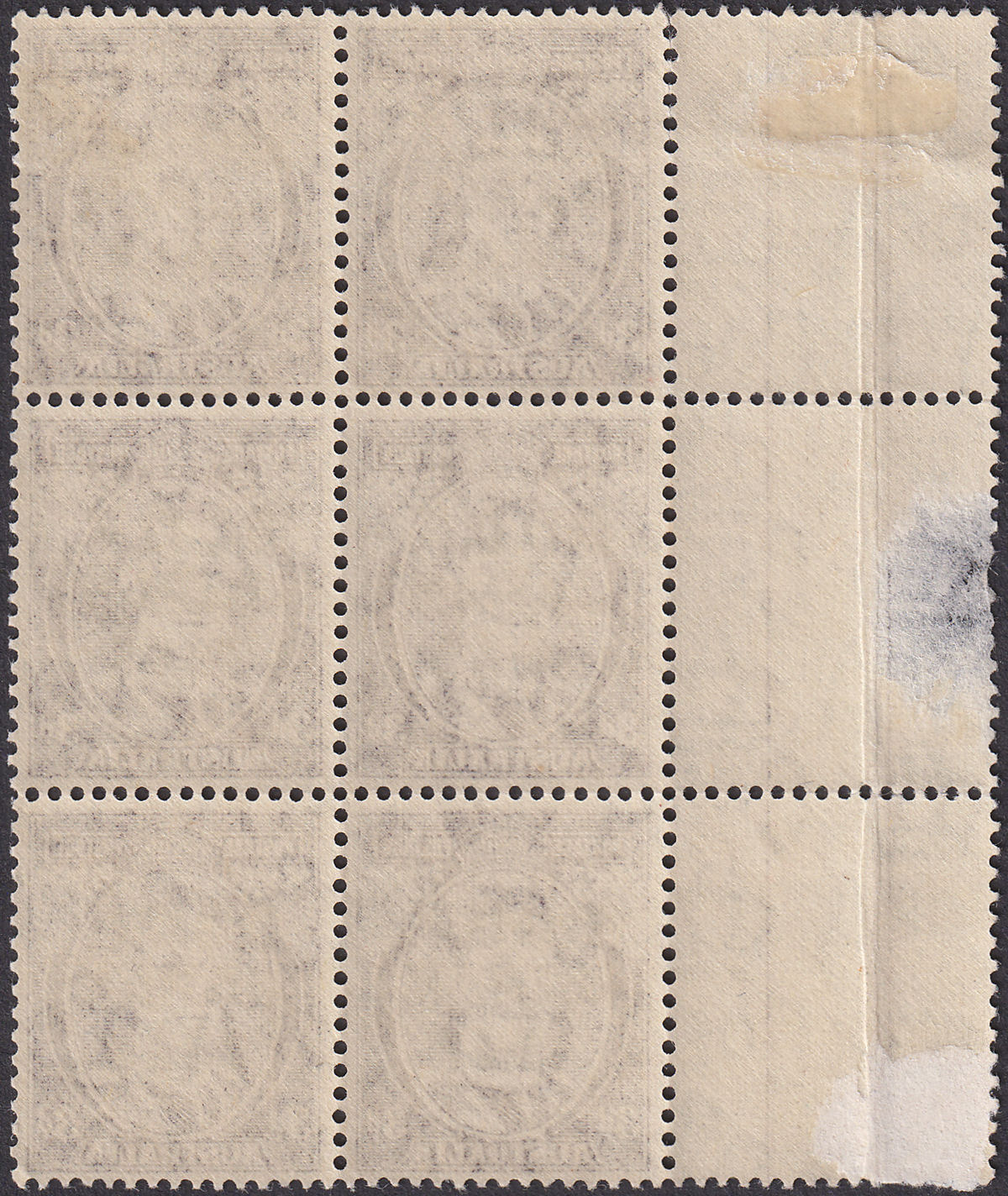 Australia 1946 KGVI BCOF Japan Overprint 3d Block of 6 Mint SG J3 cat £24