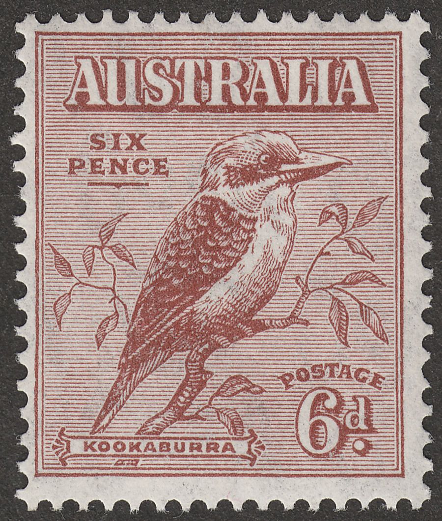 Australia 1932 KGV Kookaburra 6d Red-Brown Mint SG146