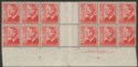 Australia 1950 KGVI 2½ Scarlet Imprint Block of 12 with complete Plate 2 BW 249z