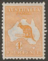 Click for more photos and details Australia 1913 KGV Roo 4d Orange wmk Wide Crown Mint SG6 cat £95