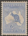 Click for more photos and details Australia 1913 KGV Roo 6d Ultramarine wmk Wide Crown Mint SG9 cat £80