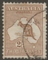 Click for more photos and details Australia 1913 KGV Roo 2sh Brown wmk Wide Crown Used SG12 cat £85 small tones