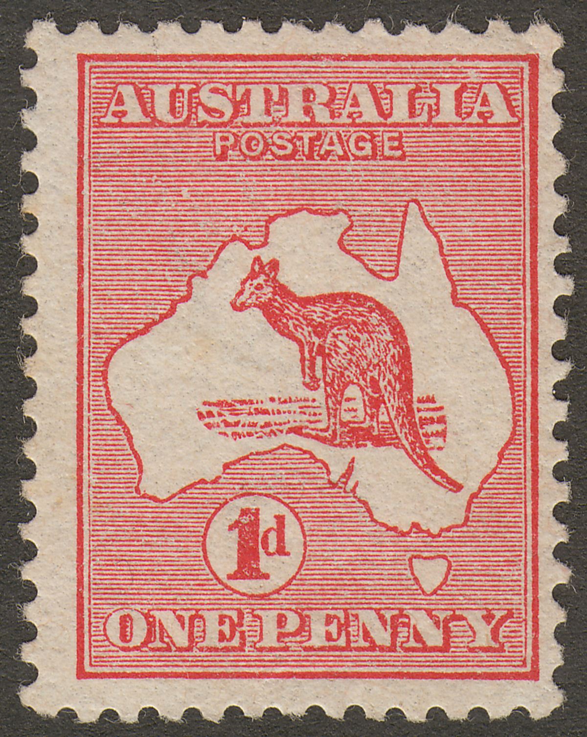 Australia 1913 KGV Roo 1d Red Die I wmk Wide Crown Mint SG2 cat £20 light tones