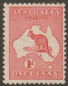 Click for more photos and details Australia 1913 KGV Roo 1d Red Die I wmk Wide Crown Mint SG2 cat £20 light tones