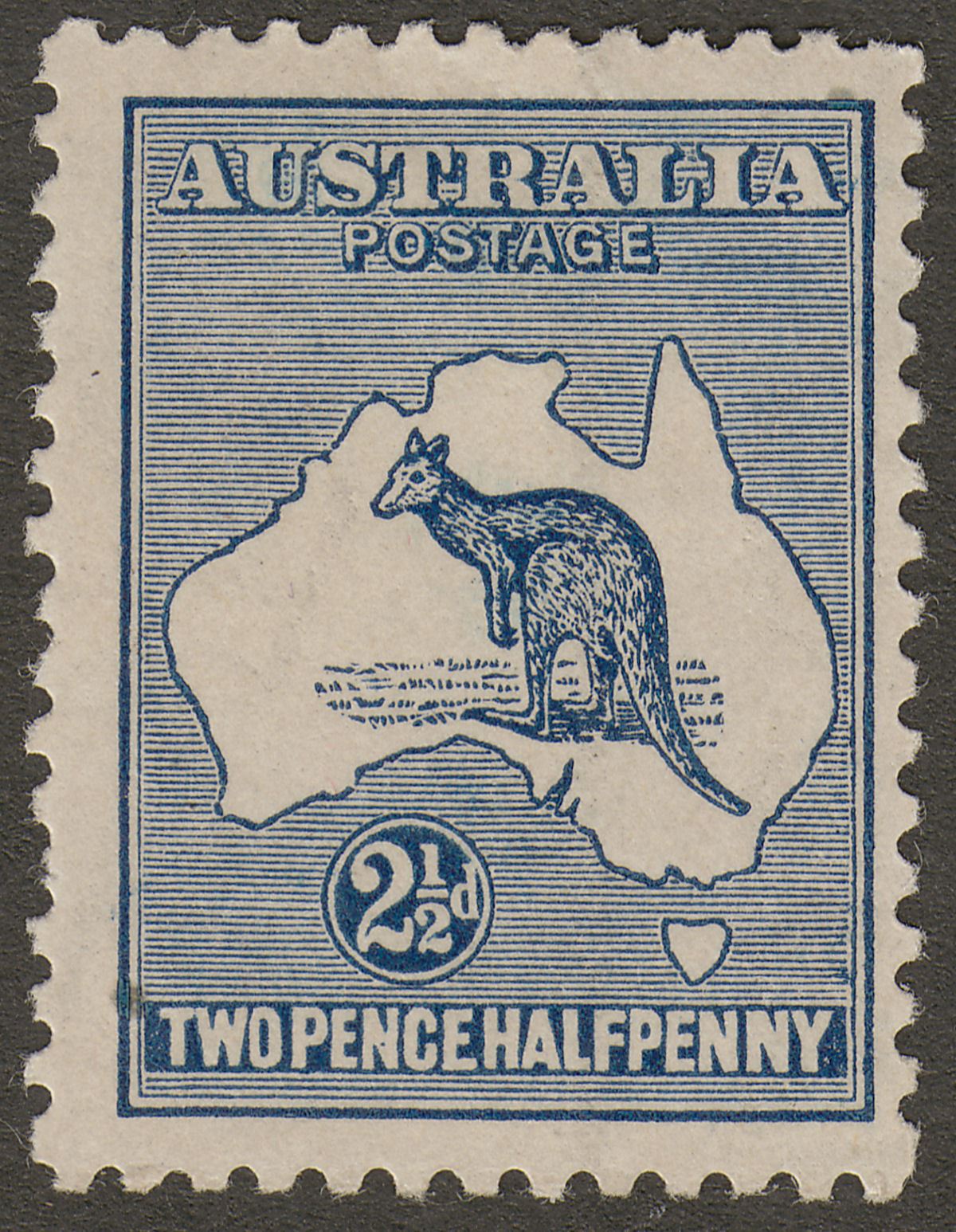 Australia 1917 KGV Roo 2½d Deep Blue wmk Narrow Crown Mint SG36 cat £28 mark