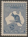 Click for more photos and details Australia 1917 KGV Roo 2½d Deep Blue wmk Narrow Crown Mint SG36 cat £28 mark