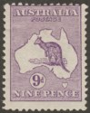 Click for more photos and details Australia 1913 KGV Roo 9d Violet wmk Wide Crown Mint SG10 cat £80