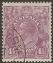 Click for more photos and details Australia 1930 KGV Head 4½d Violet Redrawn Die CTO Used SG120a cat £45