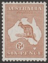 Australia 1932 KGV Roo 6d Chestnut wmk CofA Mint SG132