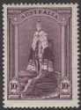 Australia 1948 KGVI Robes 10sh Dull Purple on Ordinary Paper Mint SG177a