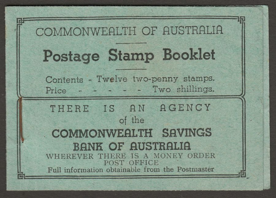 Australia 1935 KGV 2sh Stamp Booklet with 10 of 12 stamps remaining SG SB26c