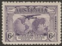 Australia 1931 KGV Kingsford Smith's Flights 6d Violet with Re-entry Mint SG123a