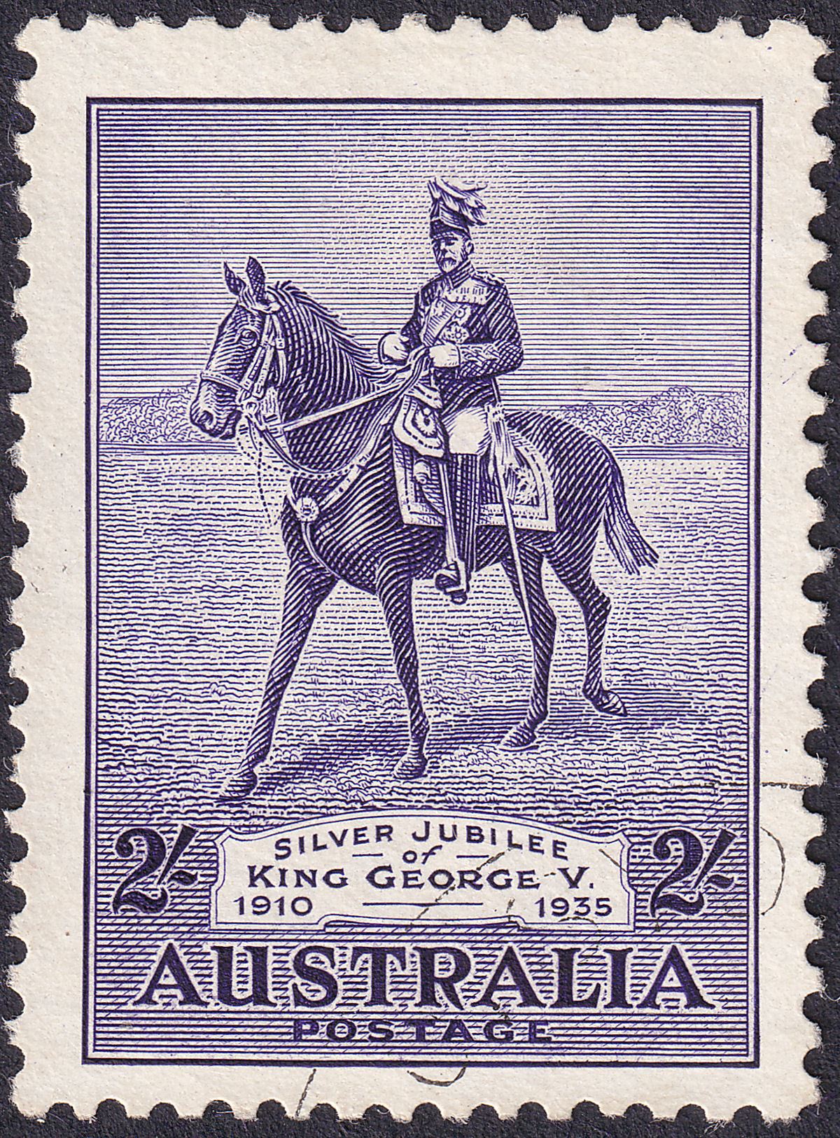 Australia 1935 KGV Silver Jubilee 2sh Bright Violet CTO Used SG158 cat £50