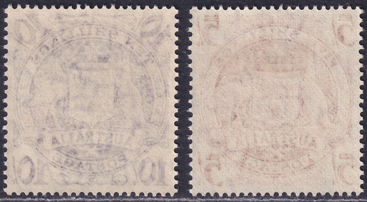 Australia 1949 KGVI Commonweath Coat of Arms 5sh, 10sh Mint SG224a-224b