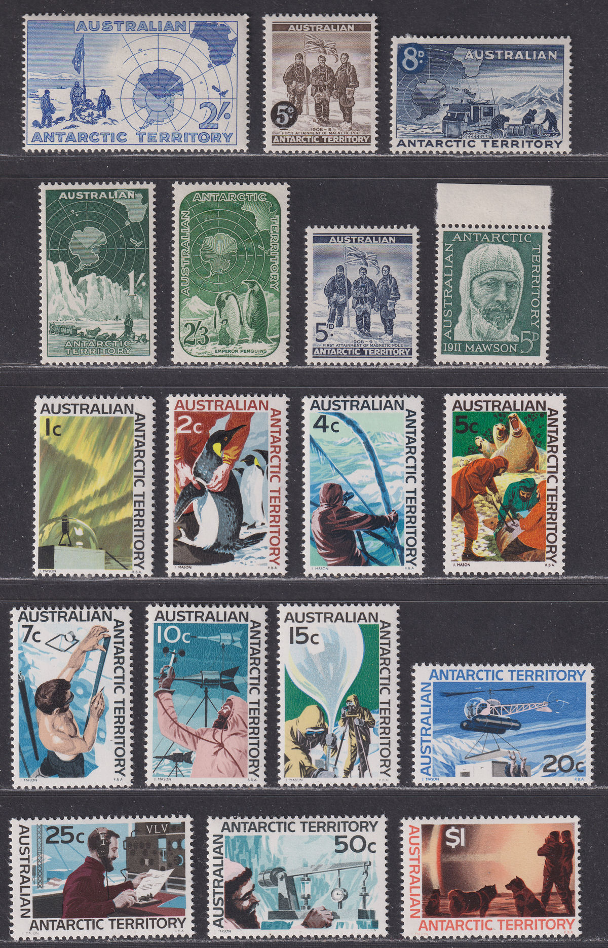 Australian Antarctic Territory 1957-68 QEII Mint Collection SG1-18 cat £48