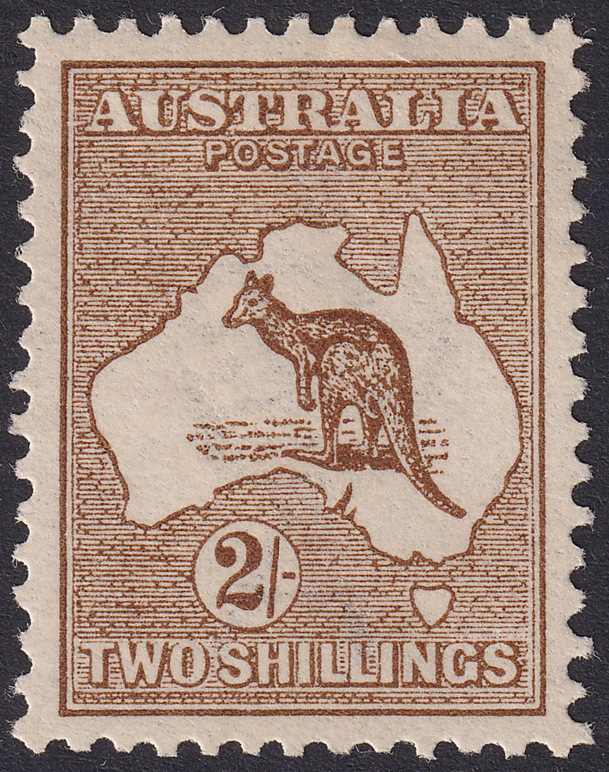 Australia 1913 KGV Roo 2sh Brown wmk Wide Crown Mint SG12 cat £275
