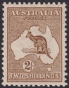 Click for more photos and details Australia 1913 KGV Roo 2sh Brown wmk Wide Crown Mint SG12 cat £275