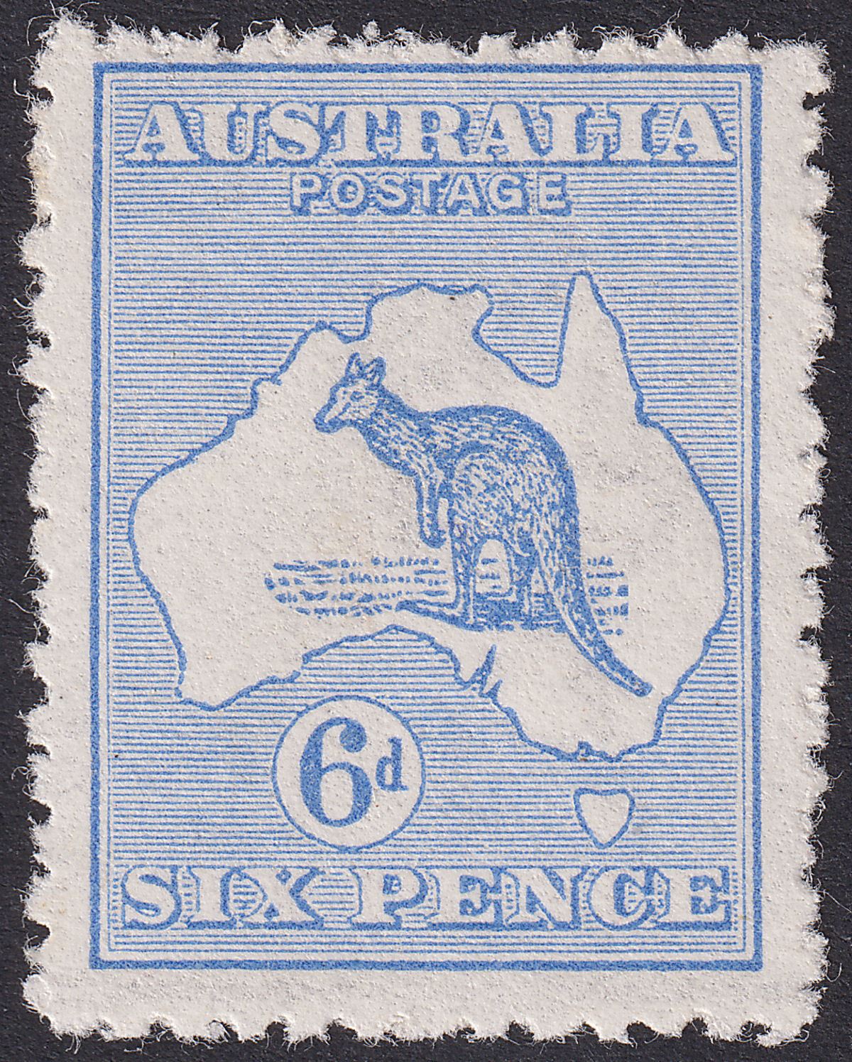 Australia 1913 KGV Roo 6d Ultramarine wmk Wide Crown Mint SG9 cat £95