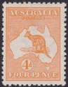 Click for more photos and details Australia 1913 KGV Roo 4d Orange wmk Wide Crown Mint SG6 cat £120