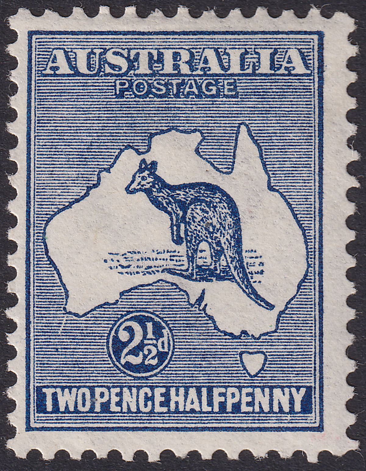 Australia 1913 KGV Roo 2½d Indigo wmk Wide Crown Mint SG4 cat £70