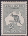 Click for more photos and details Australia 1915 KGV Roo 2d Grey wmk Pointed Crown Mint SG24 cat £120